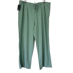 Gap Linen Blend WOMENS High Rise Wide Leg Mint Green Pants Sz XXL PLUS